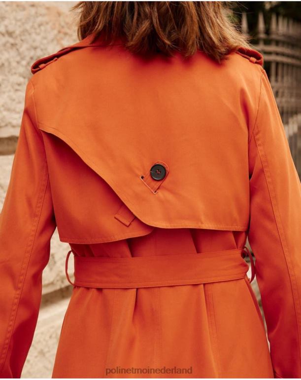 nl Polin et moi klassieke trenchcoat emilia oranje JD28V365 kleding