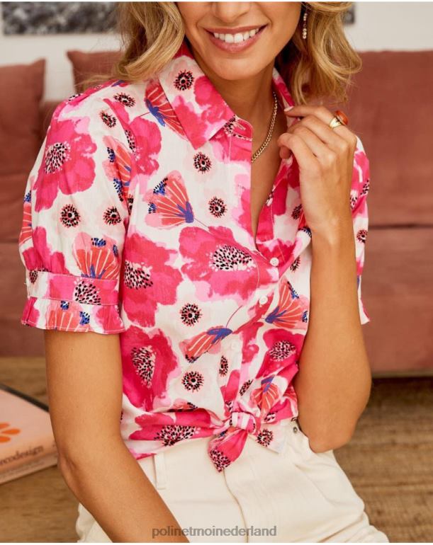 nl Polin et moi Arlene bloemenshirt framboos JD28V193 kleding