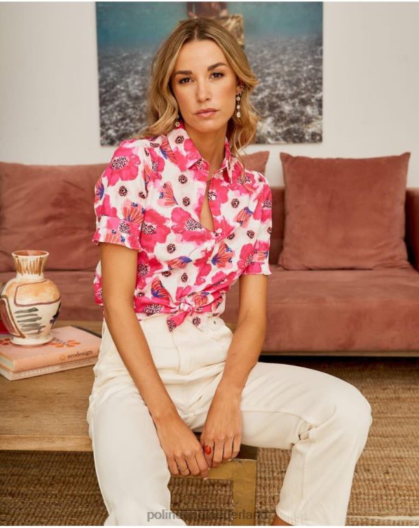 nl Polin et moi Arlene bloemenshirt framboos JD28V193 kleding