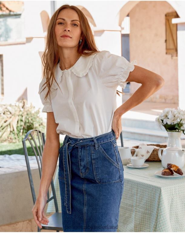 nl Polin et moi Baby mia-kraag shirt wit JD28V235 kleding