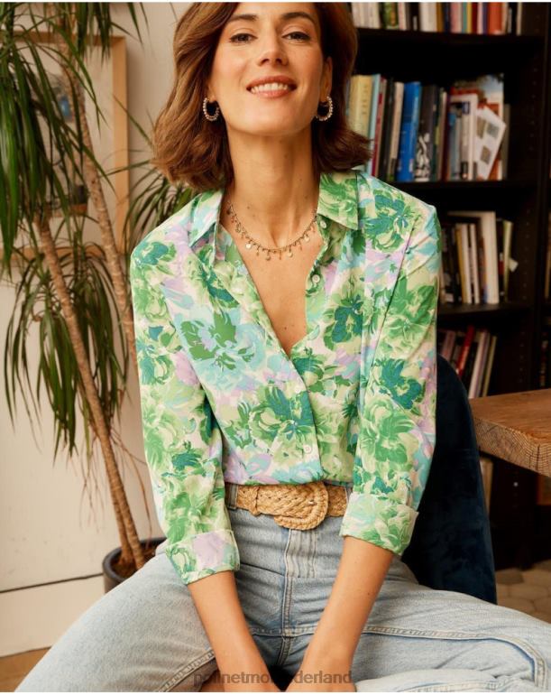 nl Polin et moi Bruna bedrukt overhemd appelgroen/mint JD28V159 kleding
