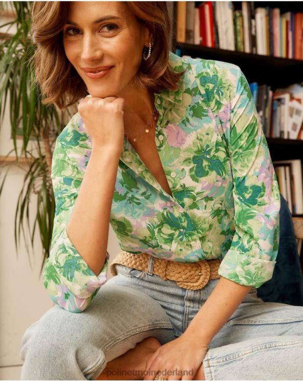 nl Polin et moi Bruna bedrukt overhemd appelgroen/mint JD28V159 kleding