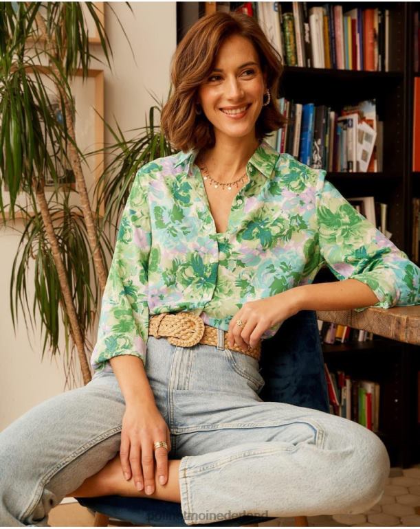 nl Polin et moi Bruna bedrukt overhemd appelgroen/mint JD28V159 kleding