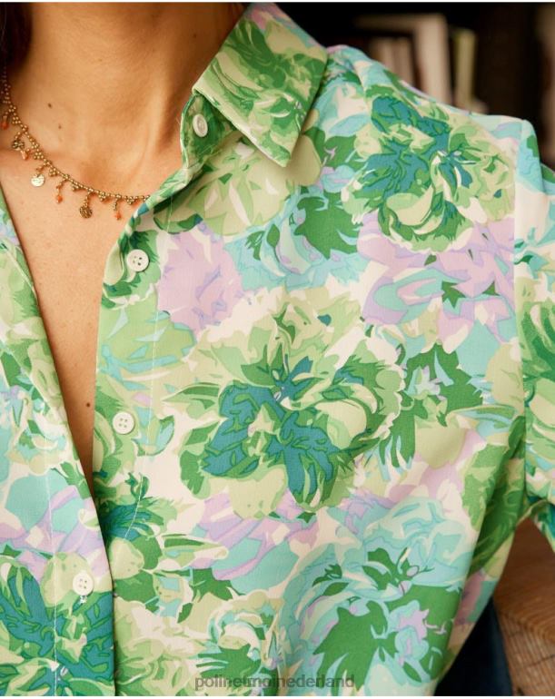 nl Polin et moi Bruna bedrukt overhemd appelgroen/mint JD28V159 kleding