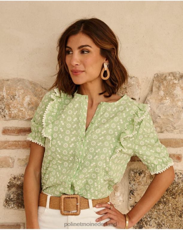 nl Polin et moi Candida geborduurde blouse appelgroen/mint JD28V154 kleding