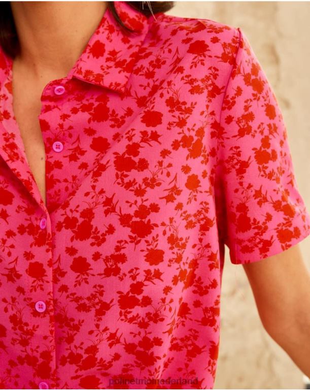 nl Polin et moi Cressida bloemen shirt framboos JD28V209 kleding