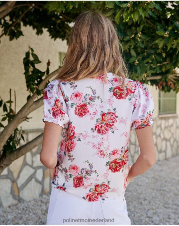 nl Polin et moi Faustina rozen shirt wit JD28V192 kleding