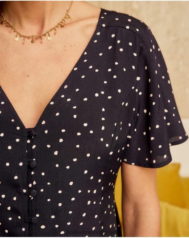 nl Polin et moi Mabela overhemd met stippen marien JD28V212 kleding