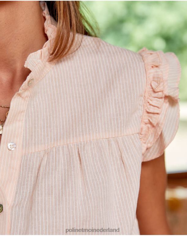 nl Polin et moi Mirtel gestreepte blouse perzik JD28V176 kleding