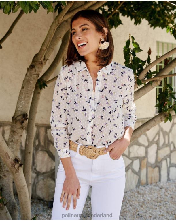 nl Polin et moi Plumeti Emelina-shirt wit JD28V200 kleding