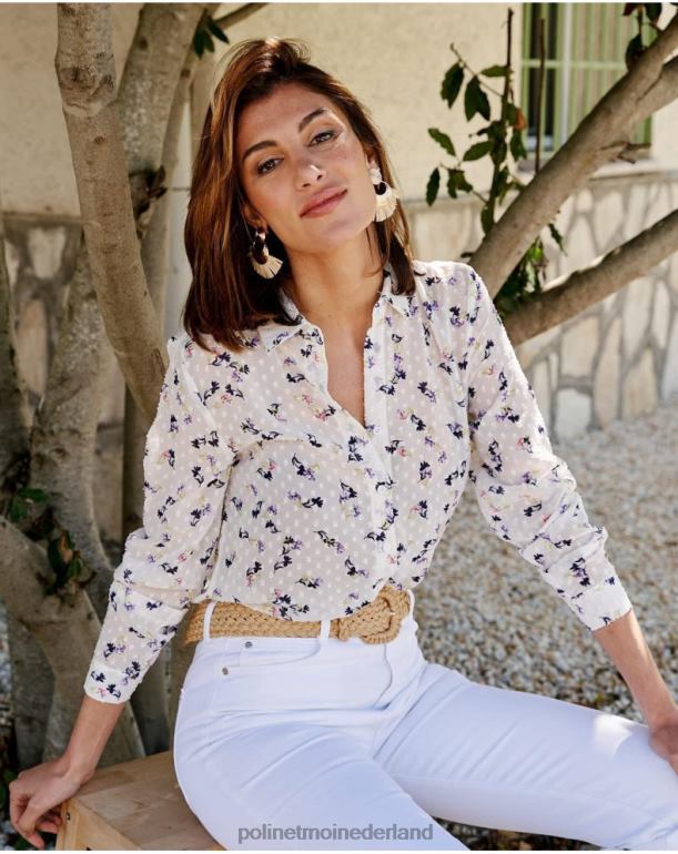 nl Polin et moi Plumeti Emelina-shirt wit JD28V200 kleding