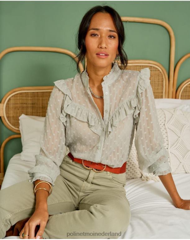 nl Polin et moi Plumeti Mona-blouse appelgroen/mint JD28V227 kleding