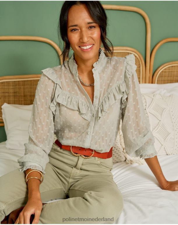 nl Polin et moi Plumeti Mona-blouse appelgroen/mint JD28V227 kleding