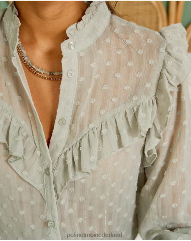 nl Polin et moi Plumeti Mona-blouse appelgroen/mint JD28V227 kleding
