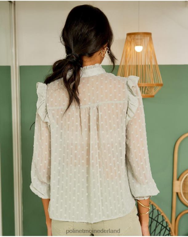 nl Polin et moi Plumeti Mona-blouse appelgroen/mint JD28V227 kleding