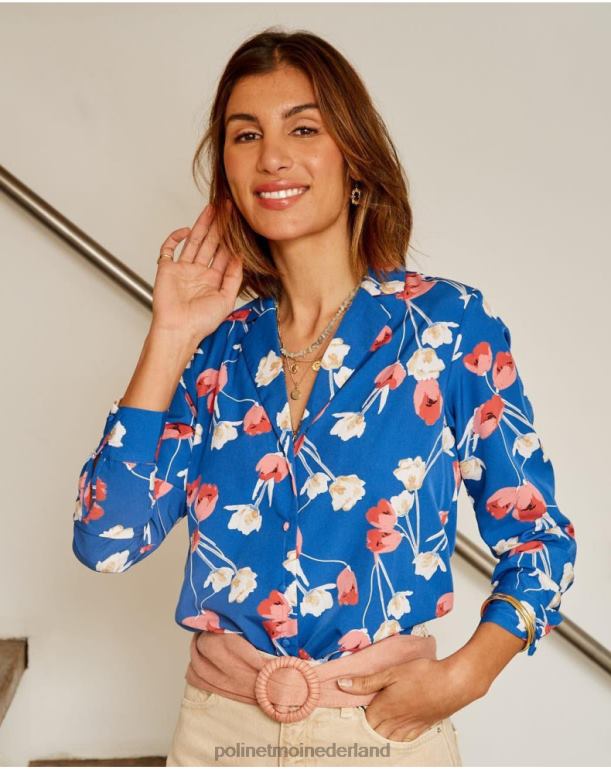 nl Polin et moi Tulp shirt Talia klein blauw JD28V224 kleding