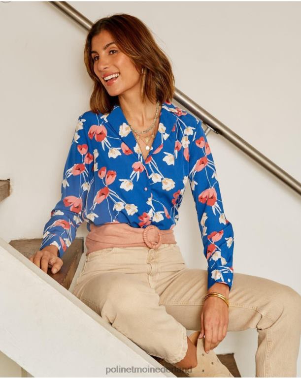 nl Polin et moi Tulp shirt Talia klein blauw JD28V224 kleding