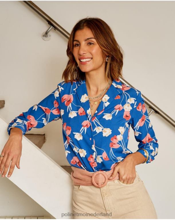 nl Polin et moi Tulp shirt Talia klein blauw JD28V224 kleding