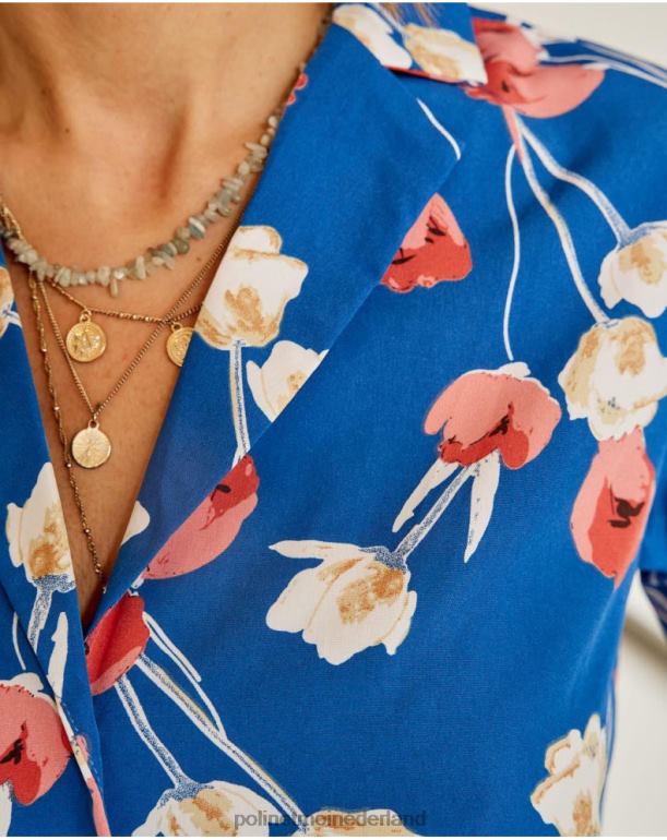 nl Polin et moi Tulp shirt Talia klein blauw JD28V224 kleding