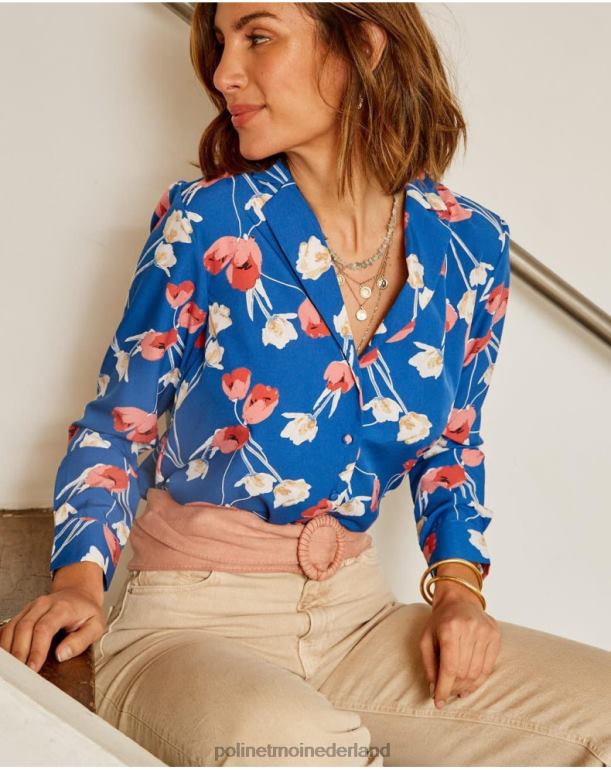 nl Polin et moi Tulp shirt Talia klein blauw JD28V224 kleding