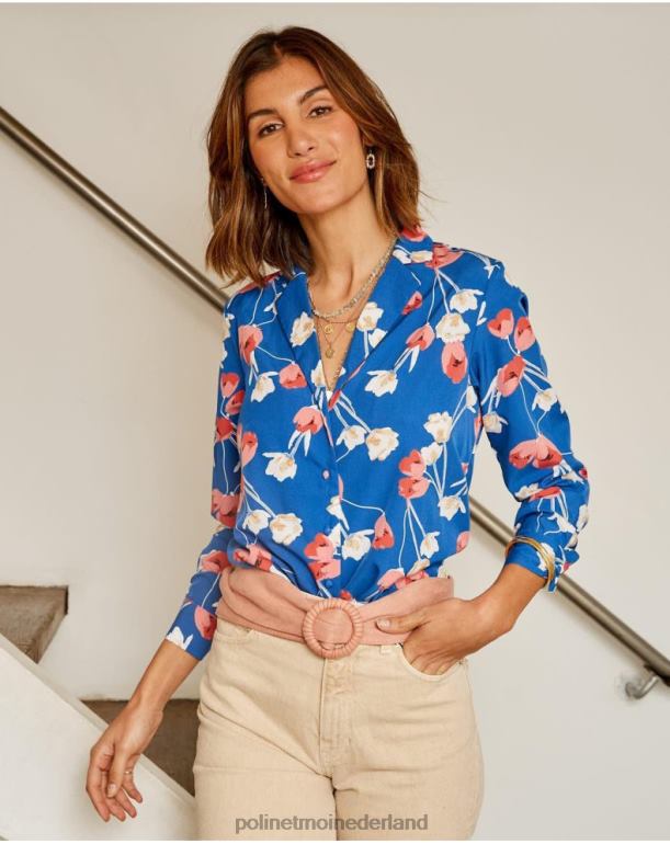 nl Polin et moi Tulp shirt Talia klein blauw JD28V224 kleding