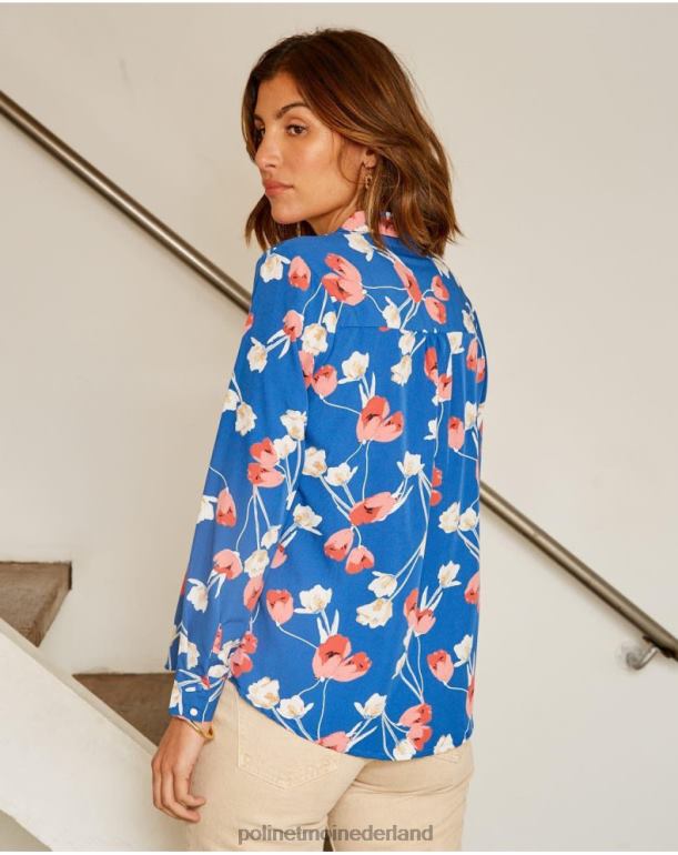 nl Polin et moi Tulp shirt Talia klein blauw JD28V224 kleding