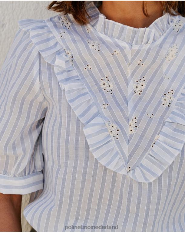 nl Polin et moi Vedette gestreept overhemd denim JD28V152 kleding