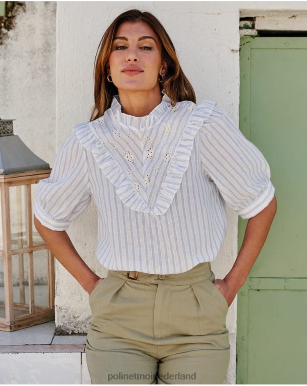 nl Polin et moi Vedette gestreept overhemd denim JD28V152 kleding