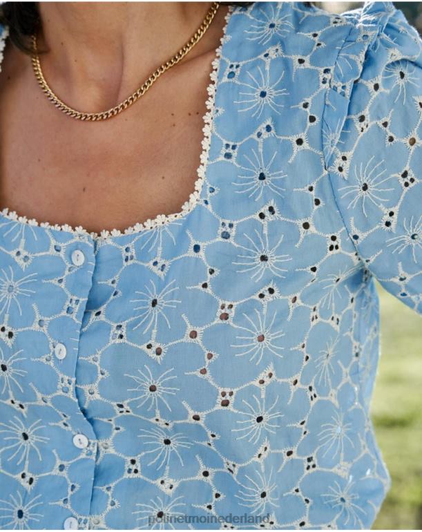nl Polin et moi anat geborduurde blouse hemel- JD28V148 kleding