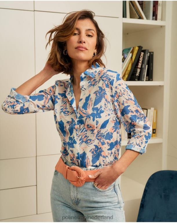 nl Polin et moi aura bloemen shirt denim JD28V218 kleding