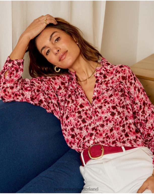 nl Polin et moi bloemenoverhemd Charlotte framboos JD28V195 kleding