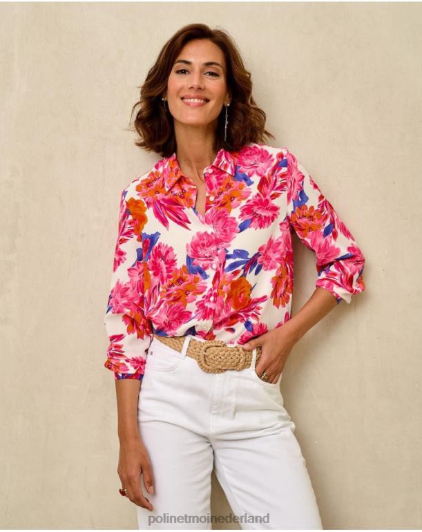 nl Polin et moi bloemenshirt circulair framboos JD28V202 kleding