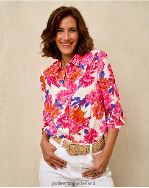 nl Polin et moi bloemenshirt circulair framboos JD28V202 kleding