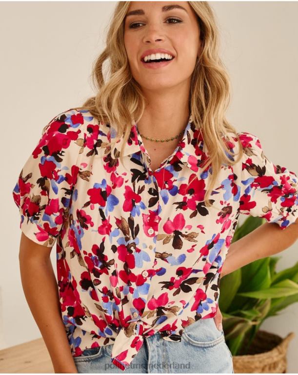 nl Polin et moi blouse flor tadea framboos JD28V182 kleding