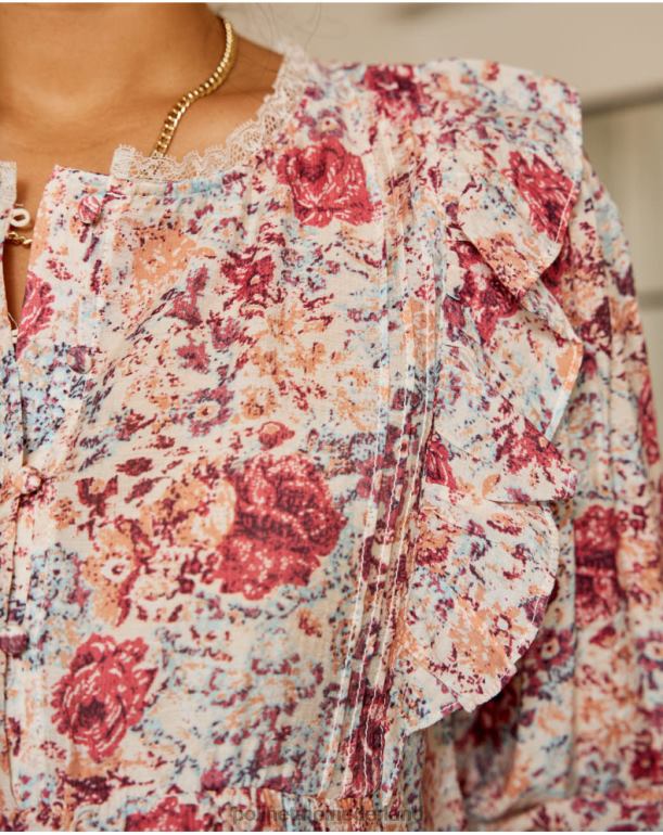 nl Polin et moi blouse flores isabela framboos JD28V233 kleding