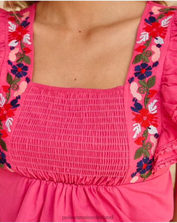 nl Polin et moi blouse met ruches Angela fuchsia JD28V167 kleding