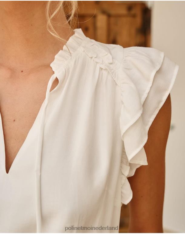 nl Polin et moi blouse met ruches april wit JD28V173 kleding