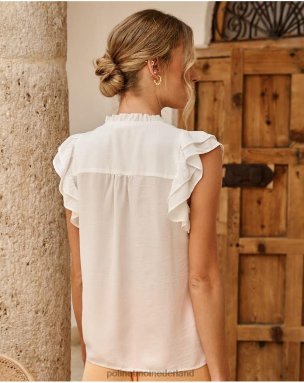 nl Polin et moi blouse met ruches april wit JD28V173 kleding