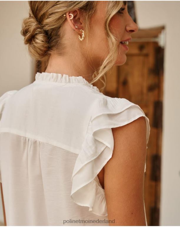 nl Polin et moi blouse met ruches april wit JD28V173 kleding