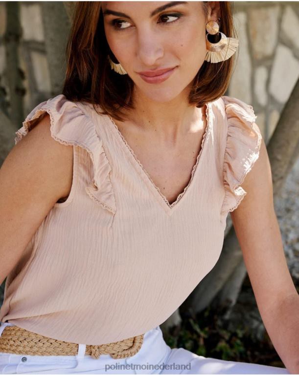 nl Polin et moi blouse met ruches rosalinda beige JD28V187 kleding