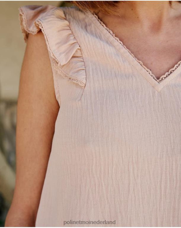 nl Polin et moi blouse met ruches rosalinda beige JD28V187 kleding