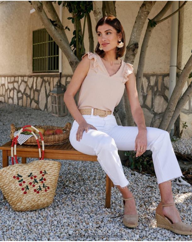 nl Polin et moi blouse met ruches rosalinda beige JD28V187 kleding