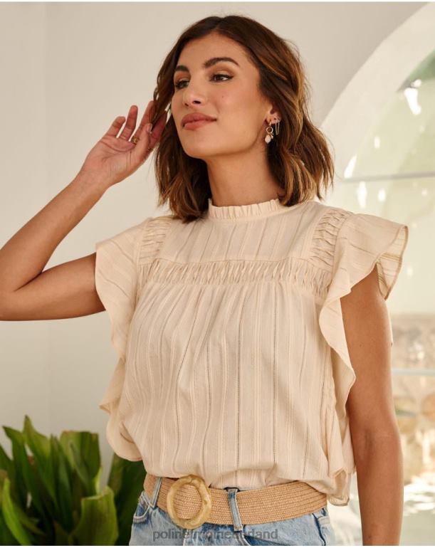 nl Polin et moi blouse ruche saroa beige JD28V162 kleding