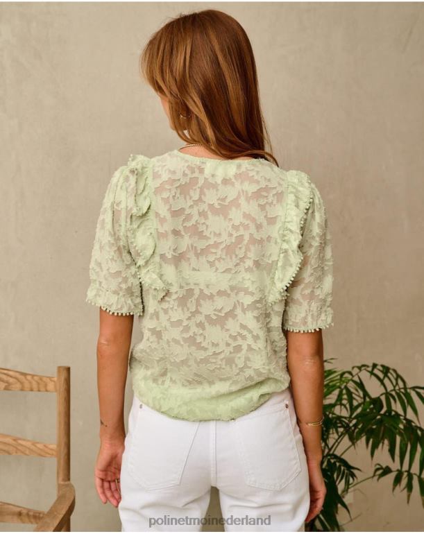 nl Polin et moi brokaat blouse rosalie appelgroen/mint JD28V163 kleding