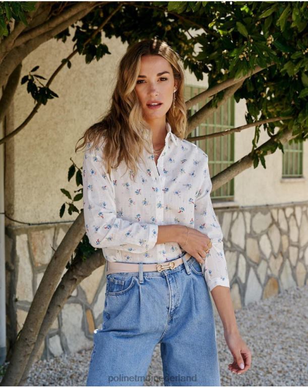 nl Polin et moi ema bloemen shirt wit JD28V149 kleding