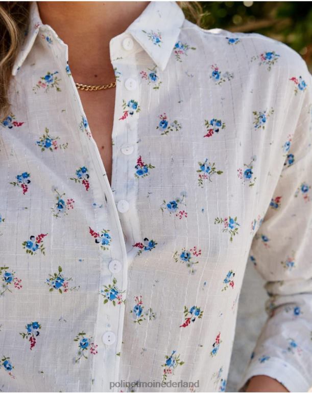 nl Polin et moi ema bloemen shirt wit JD28V149 kleding