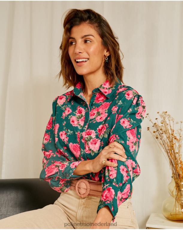 nl Polin et moi flor roze overhemd groen bos JD28V230 kleding