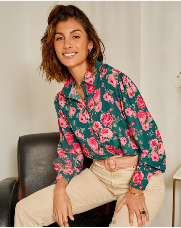 nl Polin et moi flor roze overhemd groen bos JD28V230 kleding