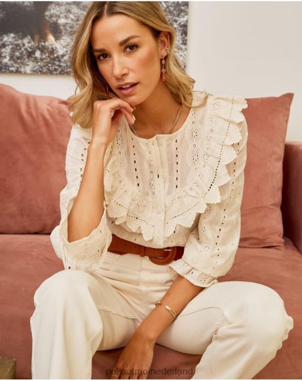 nl Polin et moi geborduurd overhemd lia rauw JD28V208 kleding