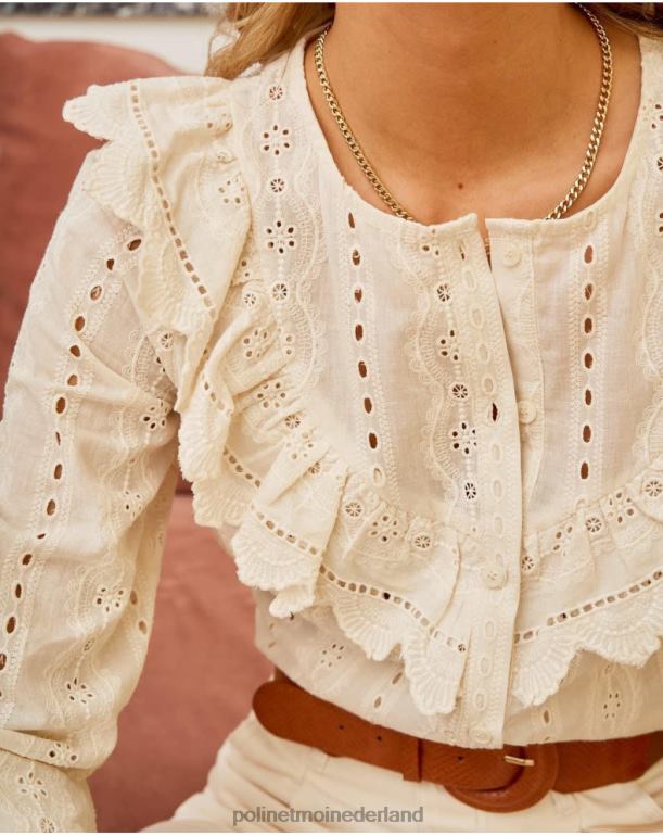 nl Polin et moi geborduurd overhemd lia rauw JD28V208 kleding